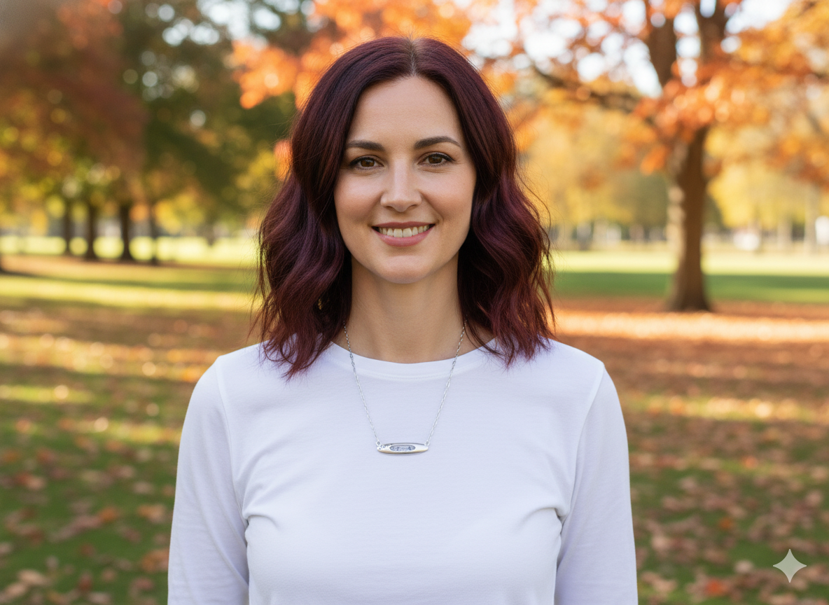 Faith Limestone inlay oval pendant