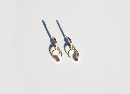 Dangle options for gold micro B E planished hoops