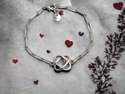 Love without direction, sterling silver bracelet with rubies, by ZEALmetal, Nicole Horlor