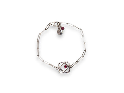 Love without direction, sterling silver bracelet with rubies, by ZEALmetal, Nicole Horlor