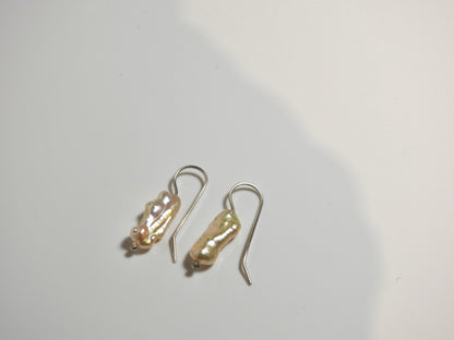 Large keshi pearl earrings