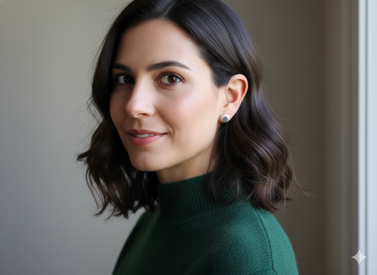 Large elliptical pebble limestone inlay studs