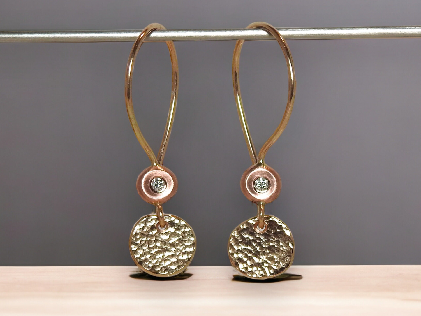 Diamonds in the rough and sun disc necklace