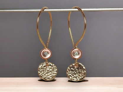 Diamonds in the rough and sun disc necklace