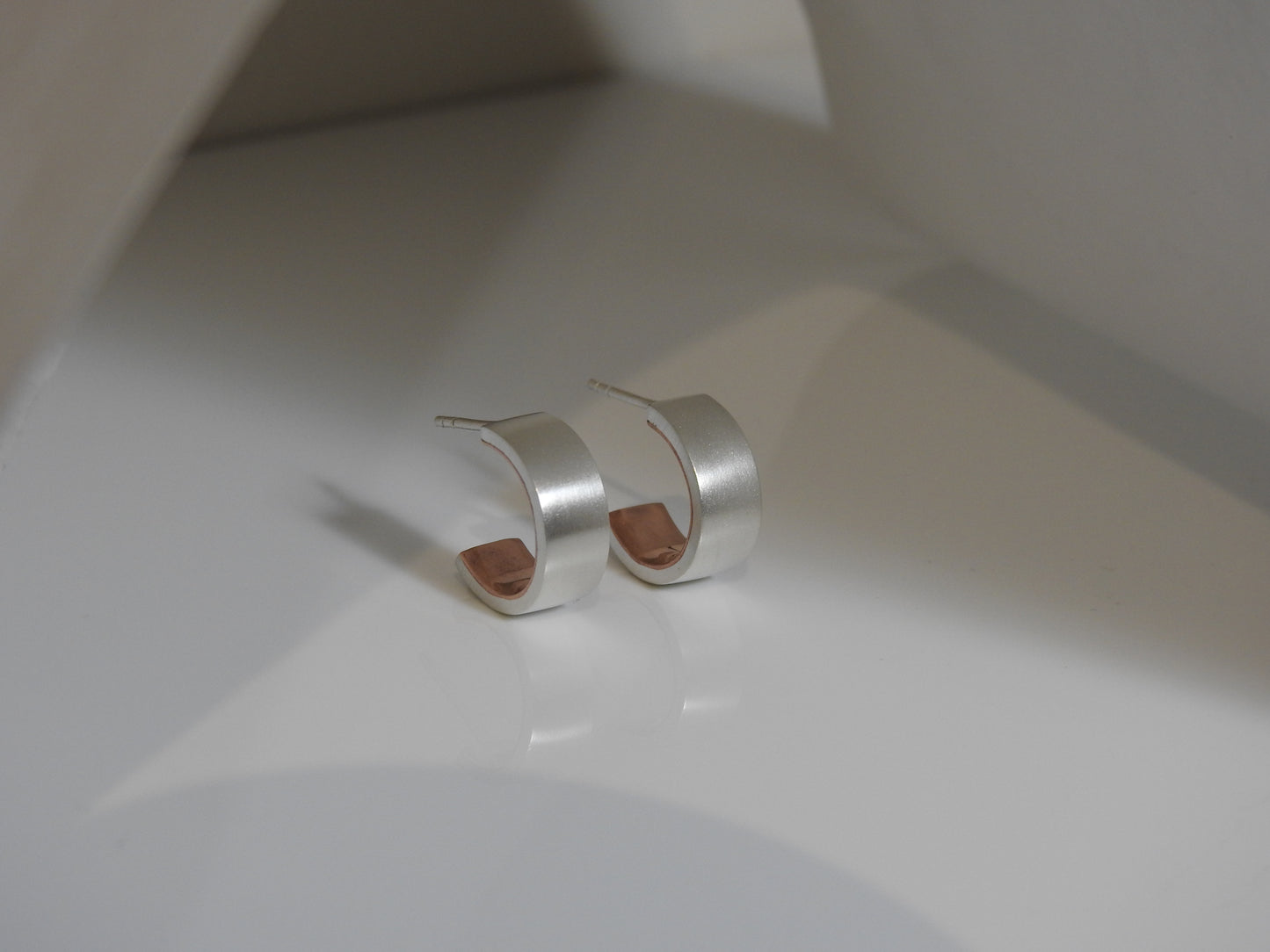 Sterling silver copper lined hoops