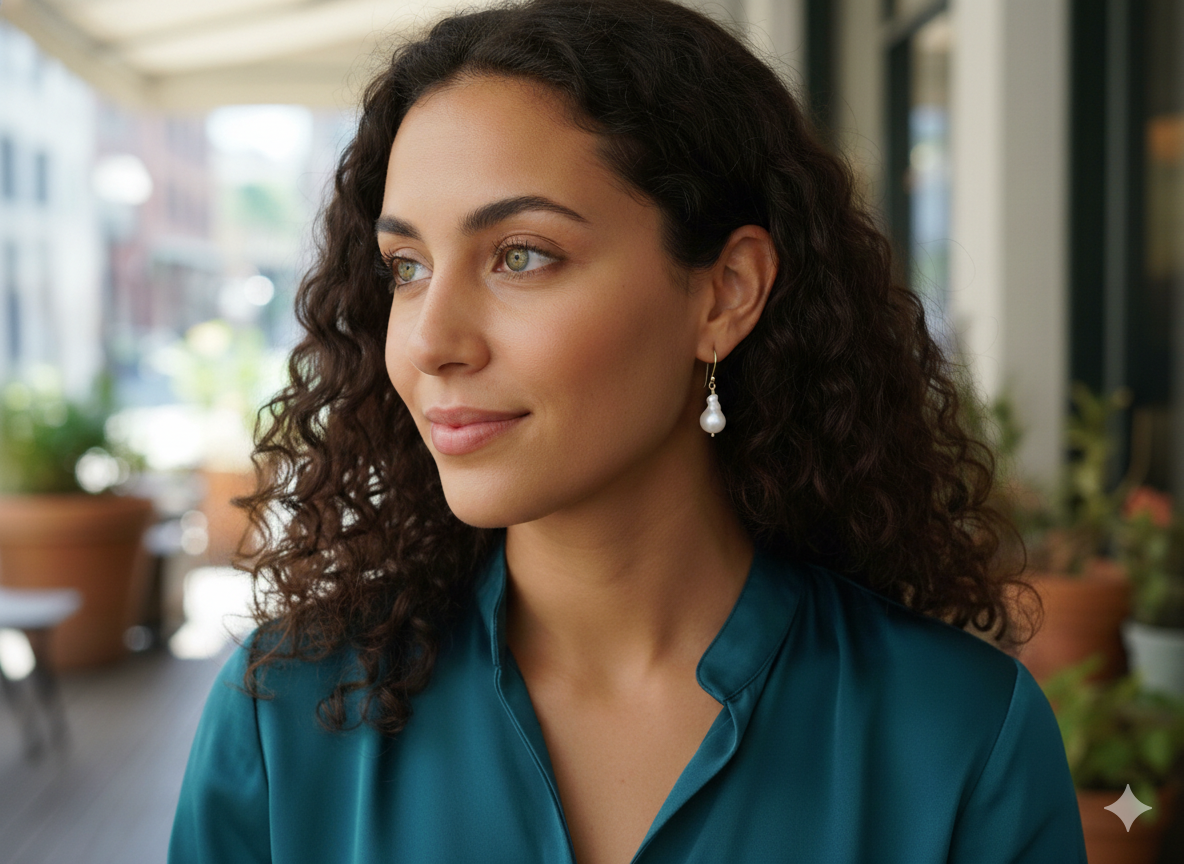 Undefined baroque pearl earrings