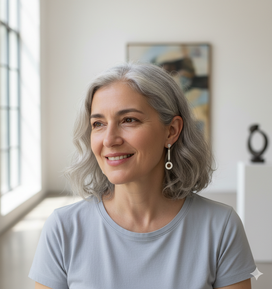 Unique wood curve dangle earrings