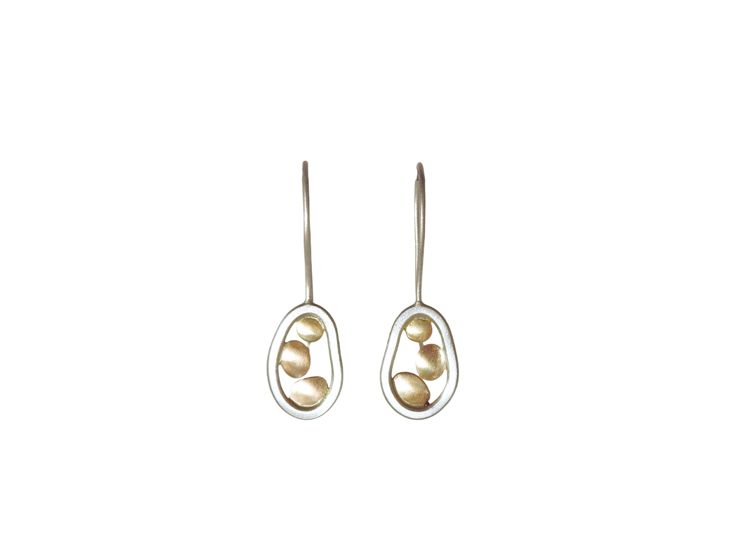 Two tone pebble hoops