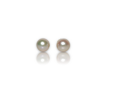 Stellar bold pearl studs and the trick to wearing them beautifully is with 14kt large heavyweight 9.4mm friction backs.