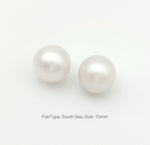 15mm round South Sea pearl, 14kt or 18kt gold earrings by ZEALmetal, Nicole Horlor, in Kingston, ON, Canada