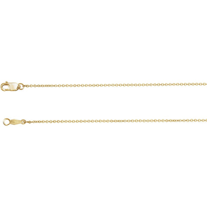 14K Yellow 1mm Solid Cable 16" Chain