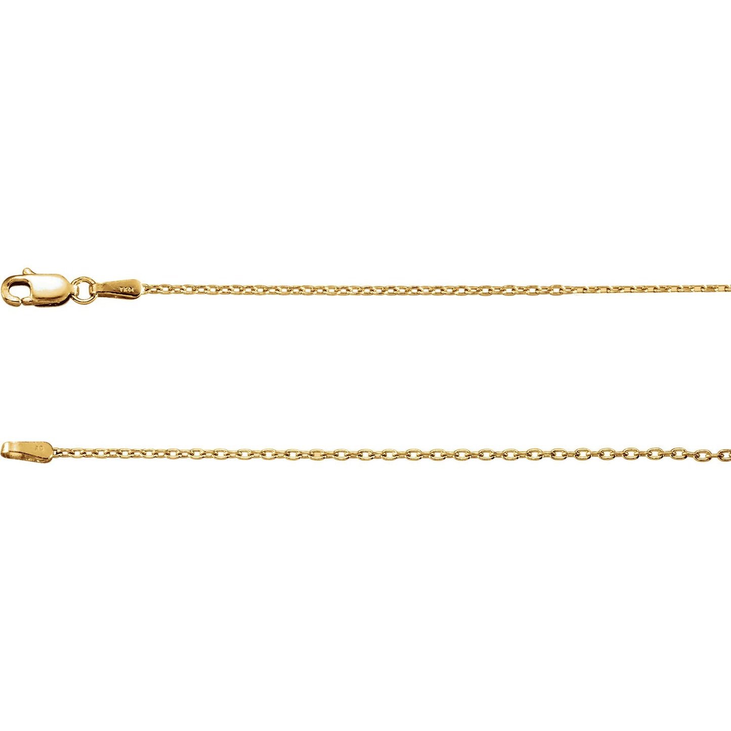 14kt yellow 1.5mm solid cable chain