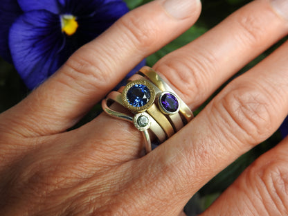 Sterling silver, Gold, Platinum, gemstone and diamond Rings, made by ZEALmetal, Nicole Horlor,  Kingston, ON, Canada