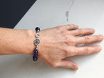 Amethyst limestone inlay bracelet