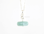 Stackable power pendants ~ Aquamarine pebble with a sterling silver twist, matte and high polish finish, on a sterling silver planished bail, with NH logo tag. Canadian handmade in Kingston ON