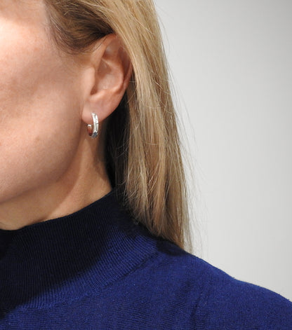 100% recycled sterling silver hoops earrings by ZEALmetal, Nicole Horlor, in Kingston, ON, Canada