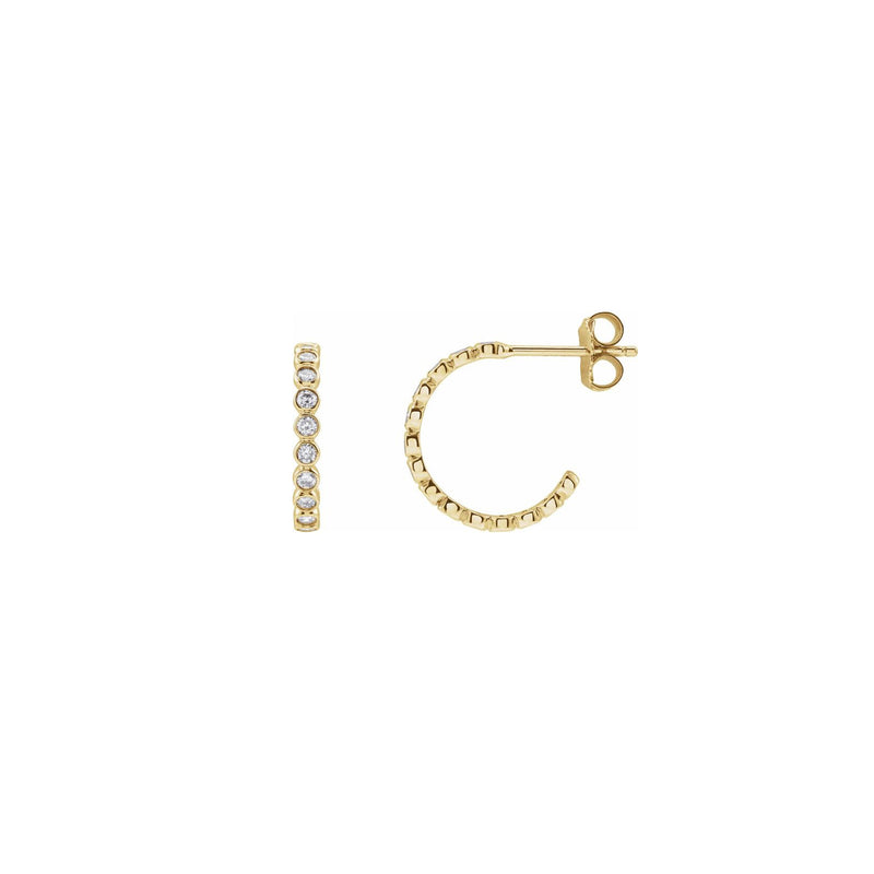 Simple classic everyday with a Canadian twist, CANADAMARK bezel set diamond hoops.   13.7mm x 2.2mm , by ZEALmetal, Nicole Horlor, in Kingston, ON Canada