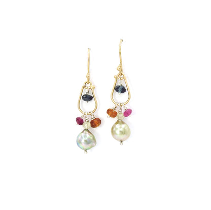 Pearl and gemstone earrings by ZEALmetal, Nicole Horlor, in Kingston, ON, Canada