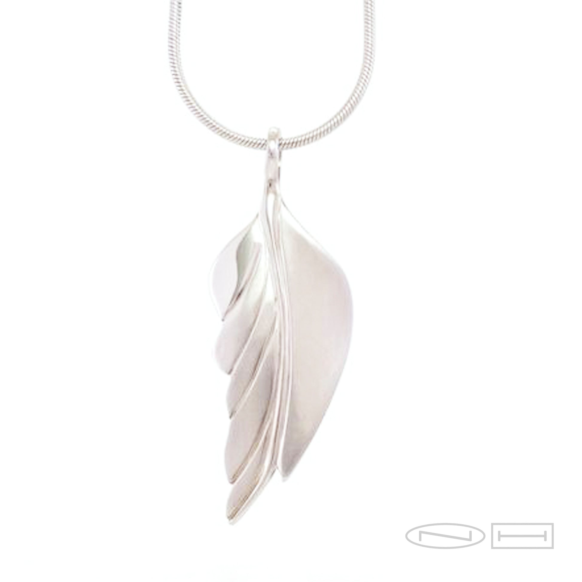 Handmade sterling silver feather pendant by ZEALmetal, Nicole Horlor, iKingston, ON Canada