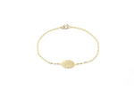 Oval pebble tag bracelet with Canadamark diamond links