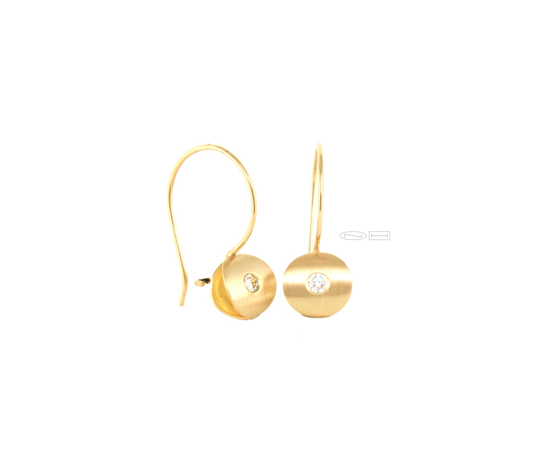 14kt yelow gold diamond earrings handcrafted by ZEALmetal, Nicole Horlor, Kingston, ON, Canada