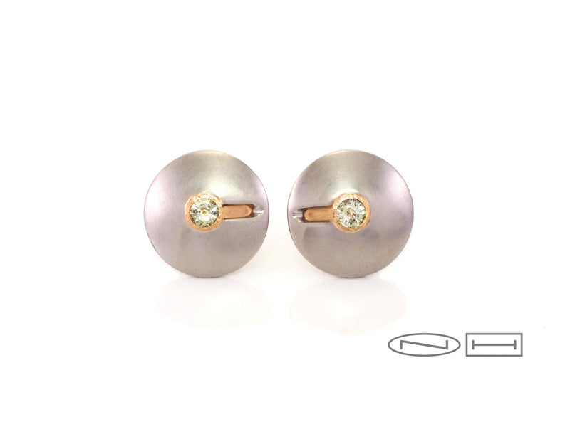 Disc sapphire earrings