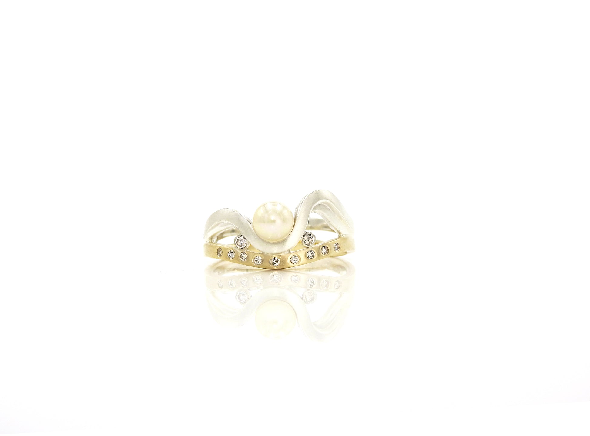 Custom Pearl and diamond rings by ZEALmetal, Nicole Horlor, Kingston, ON, Canada