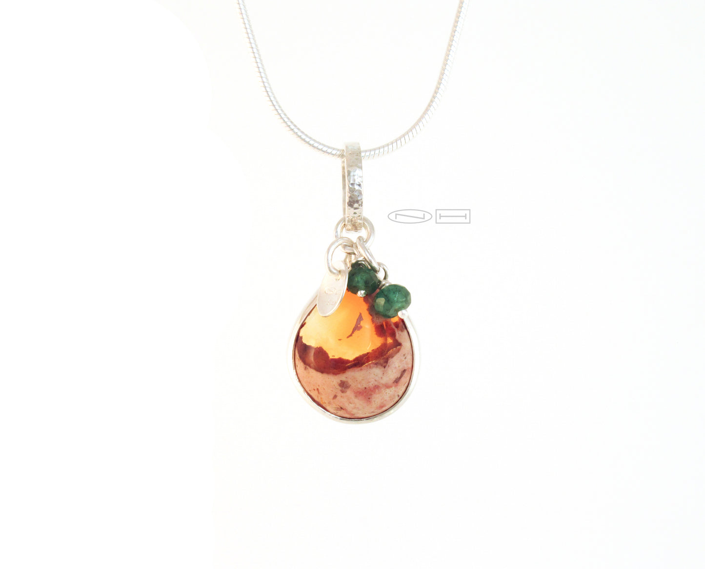 Fire Opal with a touch of emerald power ( SOLD)
