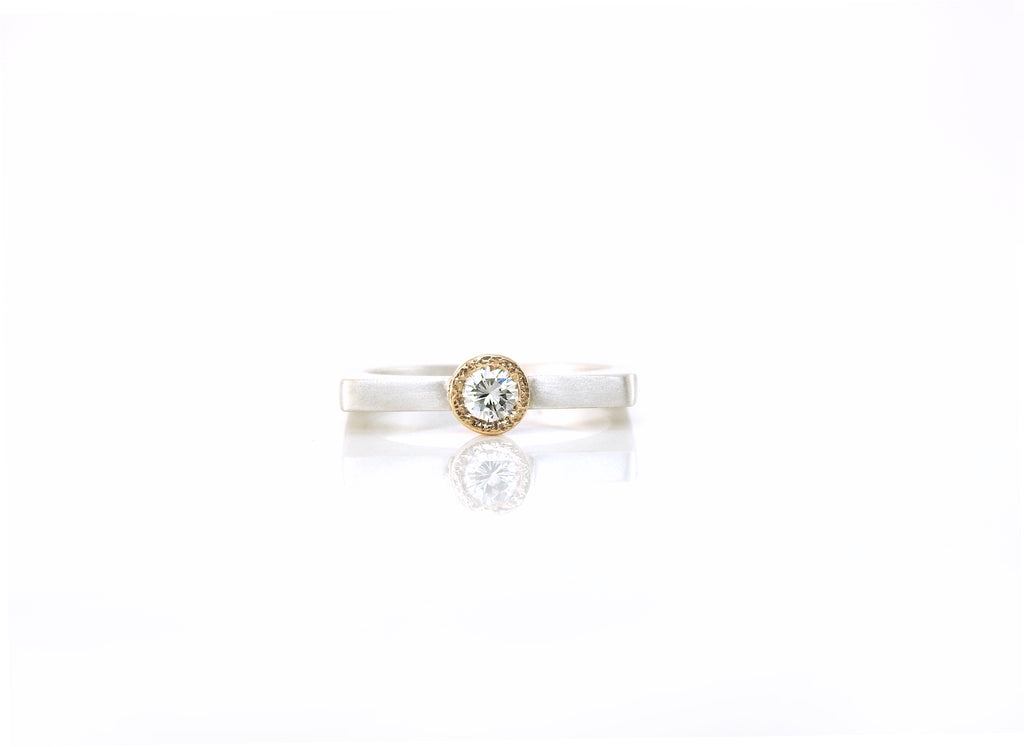 Squared ring, Two tone gold by ZEALmetal, Nicole Horlor, Kingston, ON, Canada