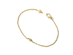 HEARTS AND ARROWS diamond bezel set bracelet in 18kt yellow gold, with an elegant 1.5mm cable chain, 8 x 4.7mm lobster clasp, and small hearts and arrows tag.  by ZEALmetal, Nicole Horlor, in Kingston, ON Canada