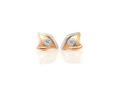 Custom white and yellow gold, diamond earrings, by ZEALmetal, Nicole Horlor, in Kingston, ON, Canada