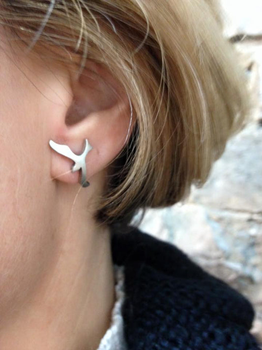 Earrings inspired by Johnathan Livingston Seagull, by ZEALmetal, Nicole Horlor, in Kingston, ON, Canada 