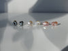 Black, Pink and  White keshi studs with 14kt gold, by ZEALmetal, Nicole Horlor, in Kingston, ON Canada