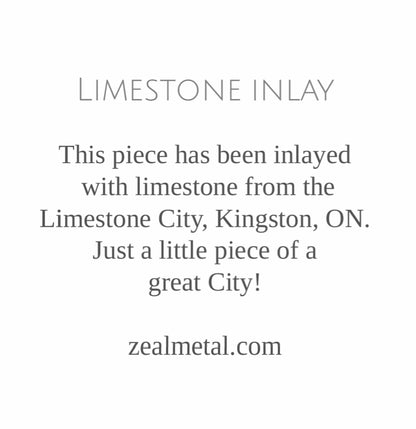 Limestone inlay bracelets by ZEALmetal, Nicole Horlor, in Kingston, ON, Canada