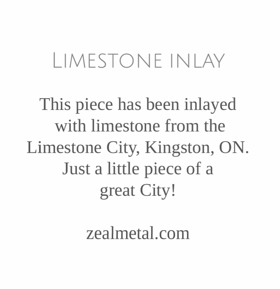 Large limestone inlay pebble pendant