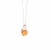 Astral rose quartz sphere two tone pendant