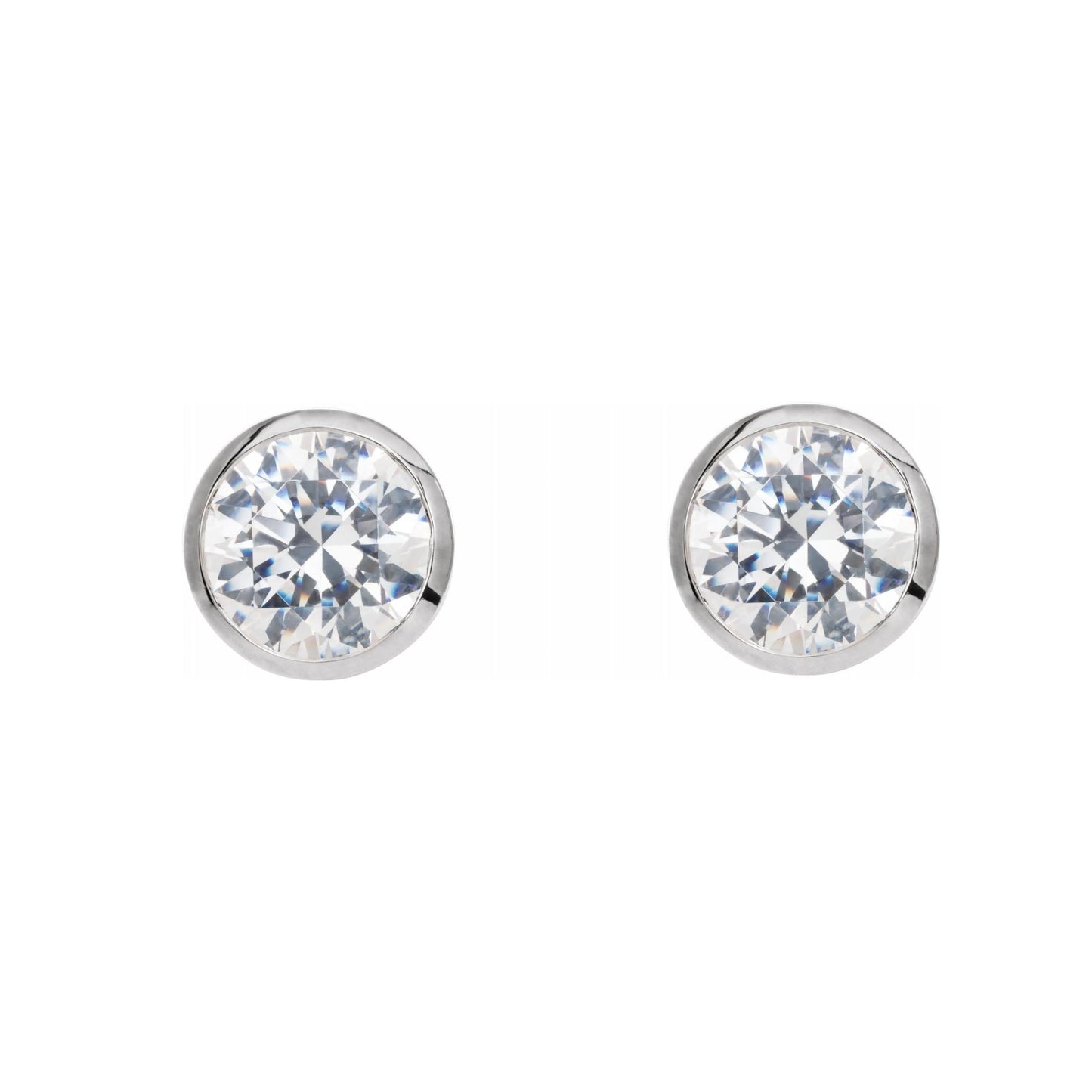 Platinum open bezel studs