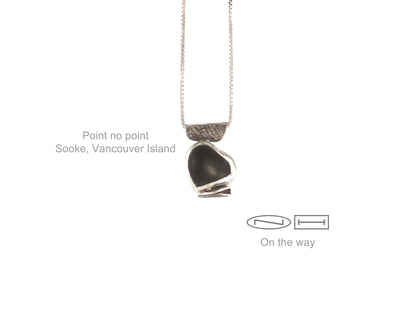 Handmade jewellery by ZEALmetal, Nicole Horlor, in Kingston, ON Canada, Unique pebble necklace from Point not Point, Victoria, British Columbian