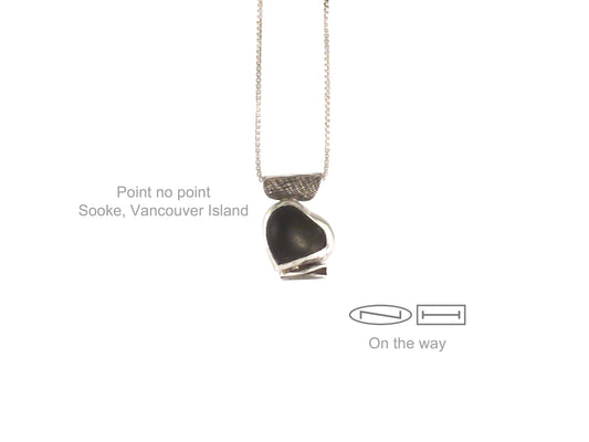 Handmade jewellery by ZEALmetal, Nicole Horlor, in Kingston, ON Canada, Unique pebble necklace from Point not Point, Victoria, British Columbian