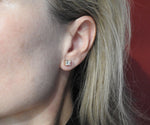 Princess cut diamond studs