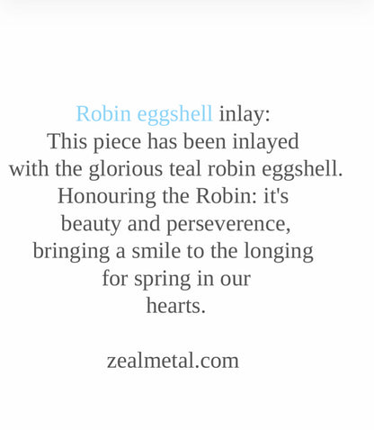 Robins eggshell inlay pebble ring stacker