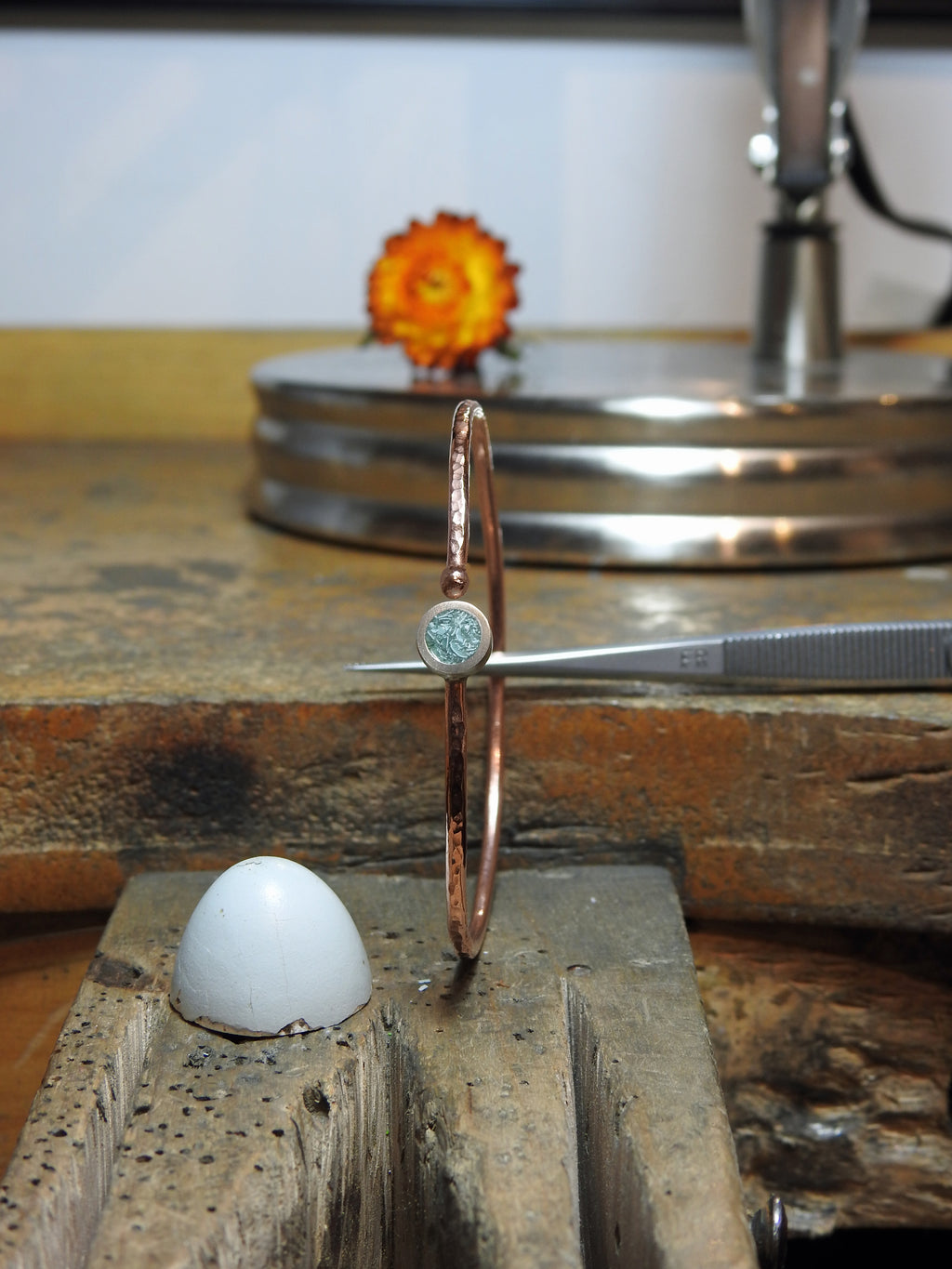 Robin's eggshell inlay bangle