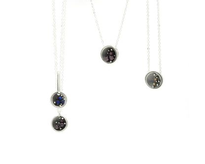 Limestone inlay necklaces by ZEALmetal, Nicole Horlor, Kingston, ON, Canada