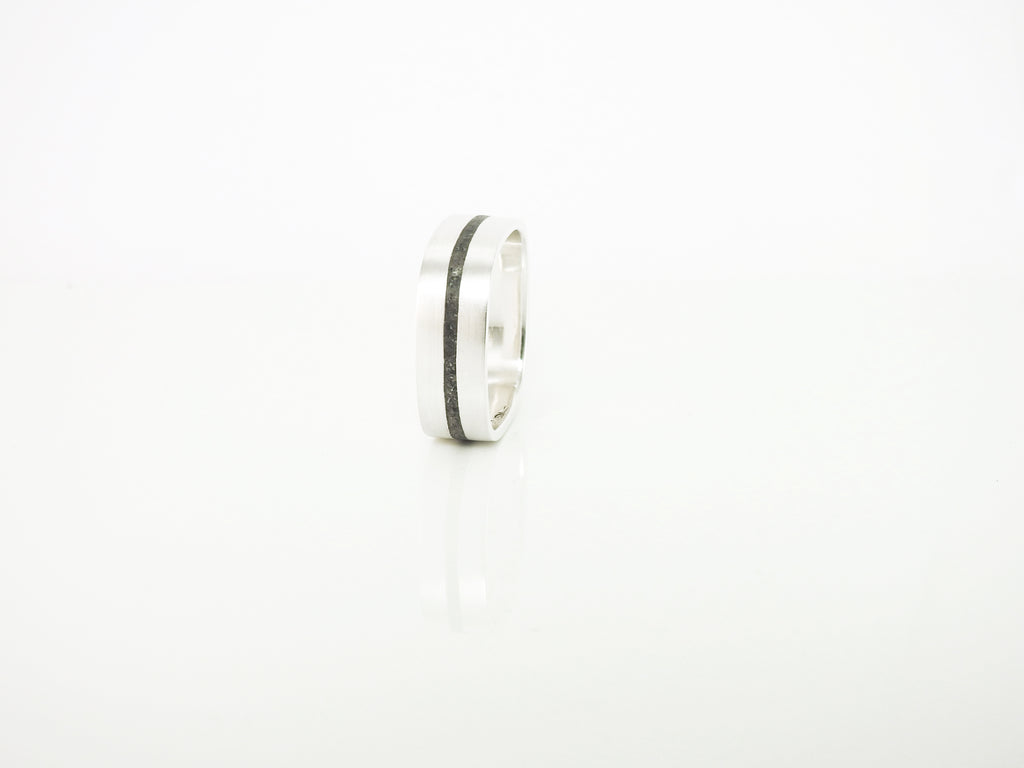 Limestone inlay rings, Handmade, silver jewellery, and Custom gold, platinum, diamond, precious gemstone and pearl rings by ZEALmetal, Nicole Horlor, Kingston, ON, Canada 
