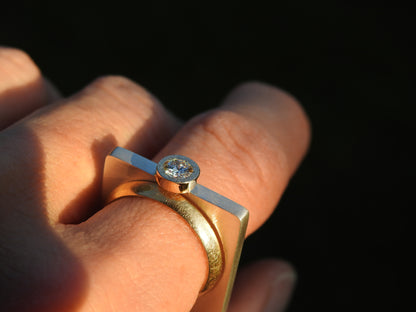 Squared ring, Two tone gold by ZEALmetal, Nicole Horlor, Kingston, ON, Canada