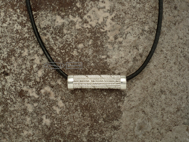 Twinned fine silver  tubular pendant, by ZEALmetal, Nicole Horlor, in Kingston, ON, Canada