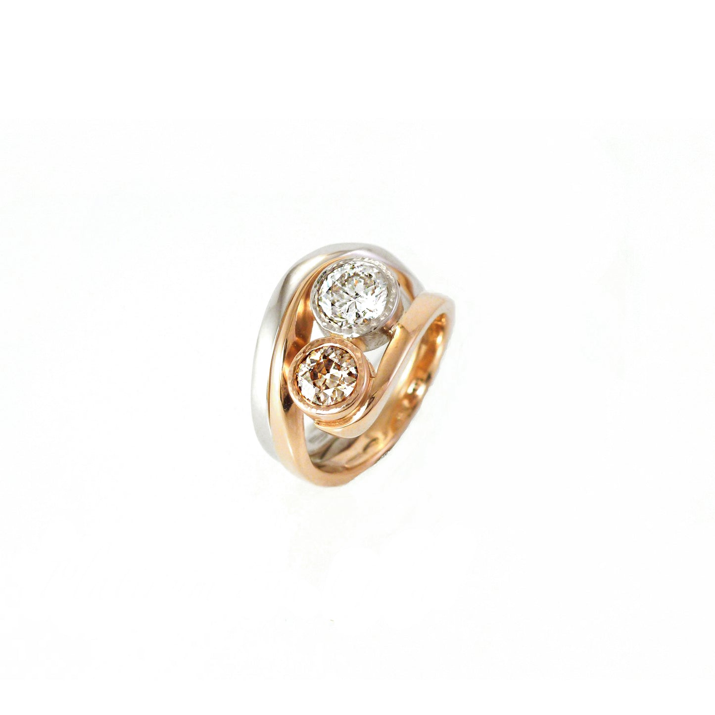 Two stone Organically you wrapped ring