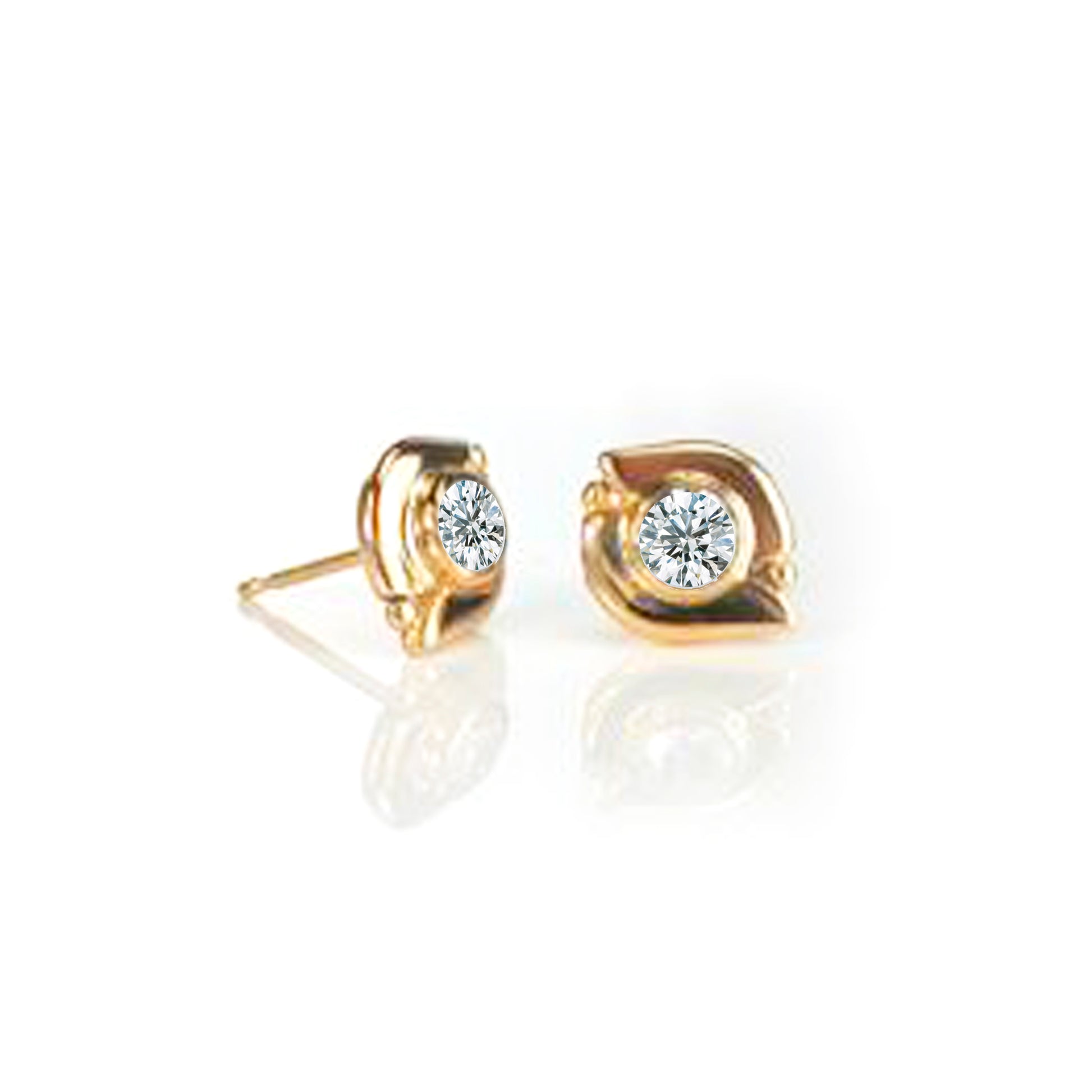 Custom white and yellow gold, diamond earrings, by ZEALmetal, Nicole Horlor, in Kingston, ON, Canada