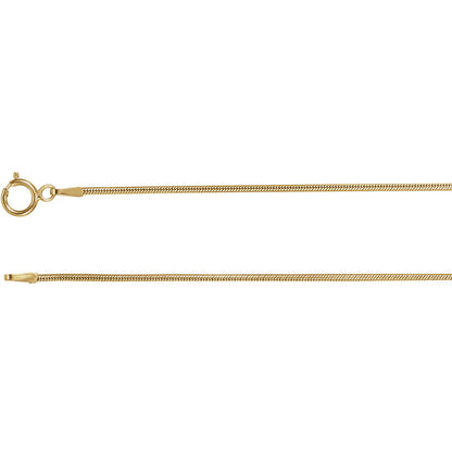 14kt Gold 1mm Solid Snake Chain