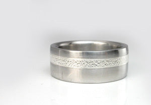 Stainless and sterling hammered